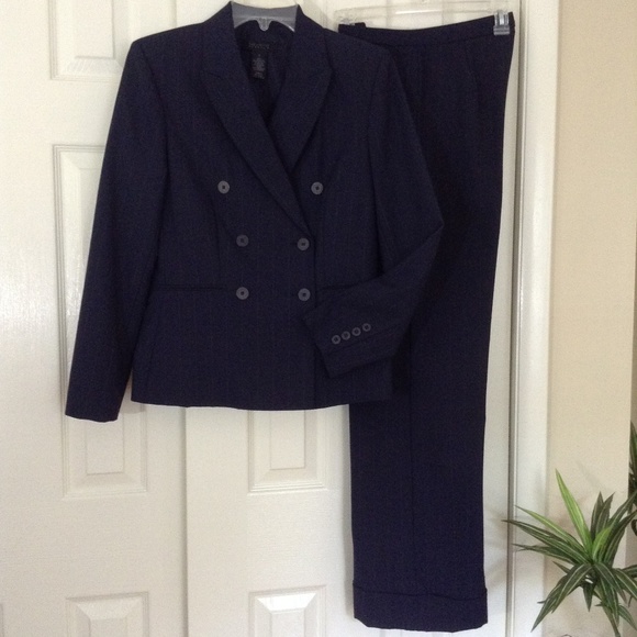 The Limited Dark Navy Pinstripe Pant Suit - Picture 2 of 8
